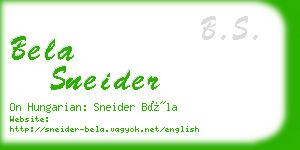 bela sneider business card